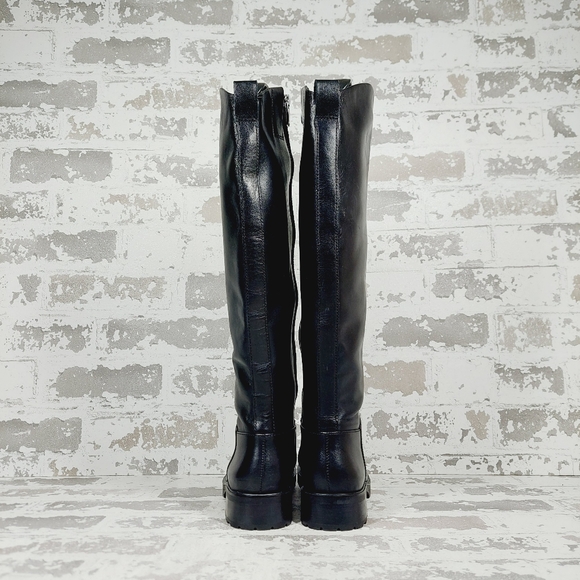NEW Nordstrom Oliver Black Leather Slip On Block Heel Riding Boots M305 - Picture 6 of 12